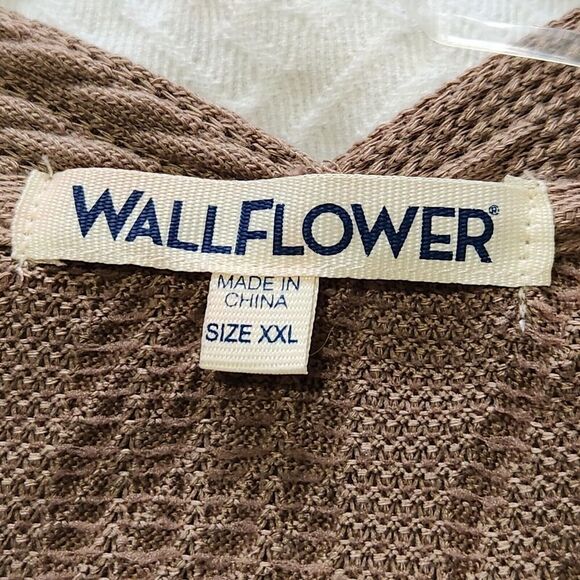 Wallflower Cardigan Women Size XXL Brown Long Sleeve Open  B5 - Picture 6 of 11